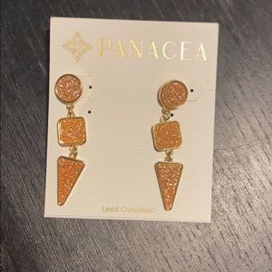 Panacea rose gold geometric drop earrings